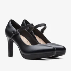 Hot Ambyr Shine Black Leather Women Dress Shoes|Heels & Pumps