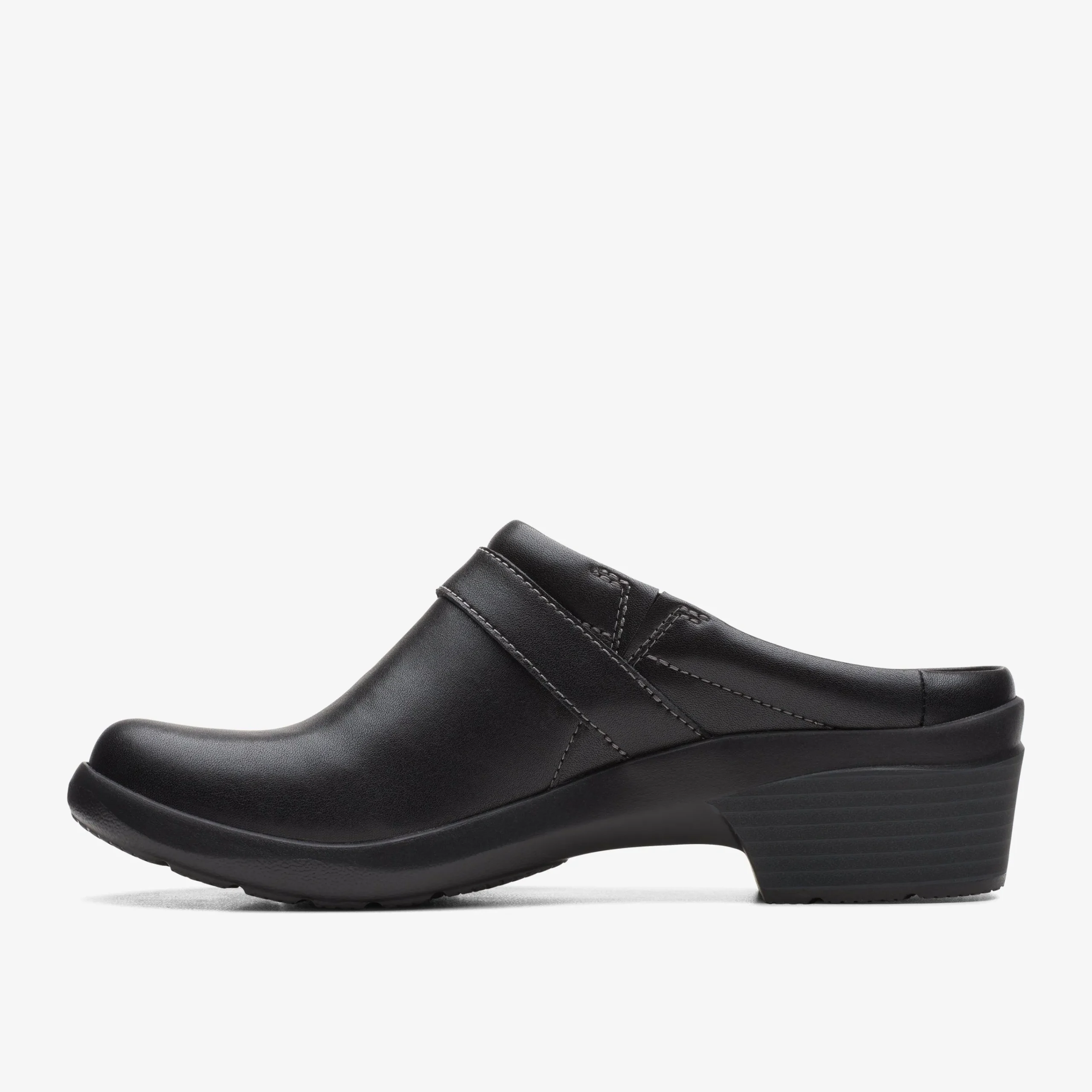 Hot Angie Mist Black Leather Women Clogs & Mules