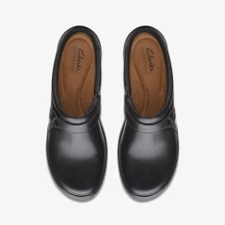 Hot Angie Mist Black Leather Women Clogs & Mules
