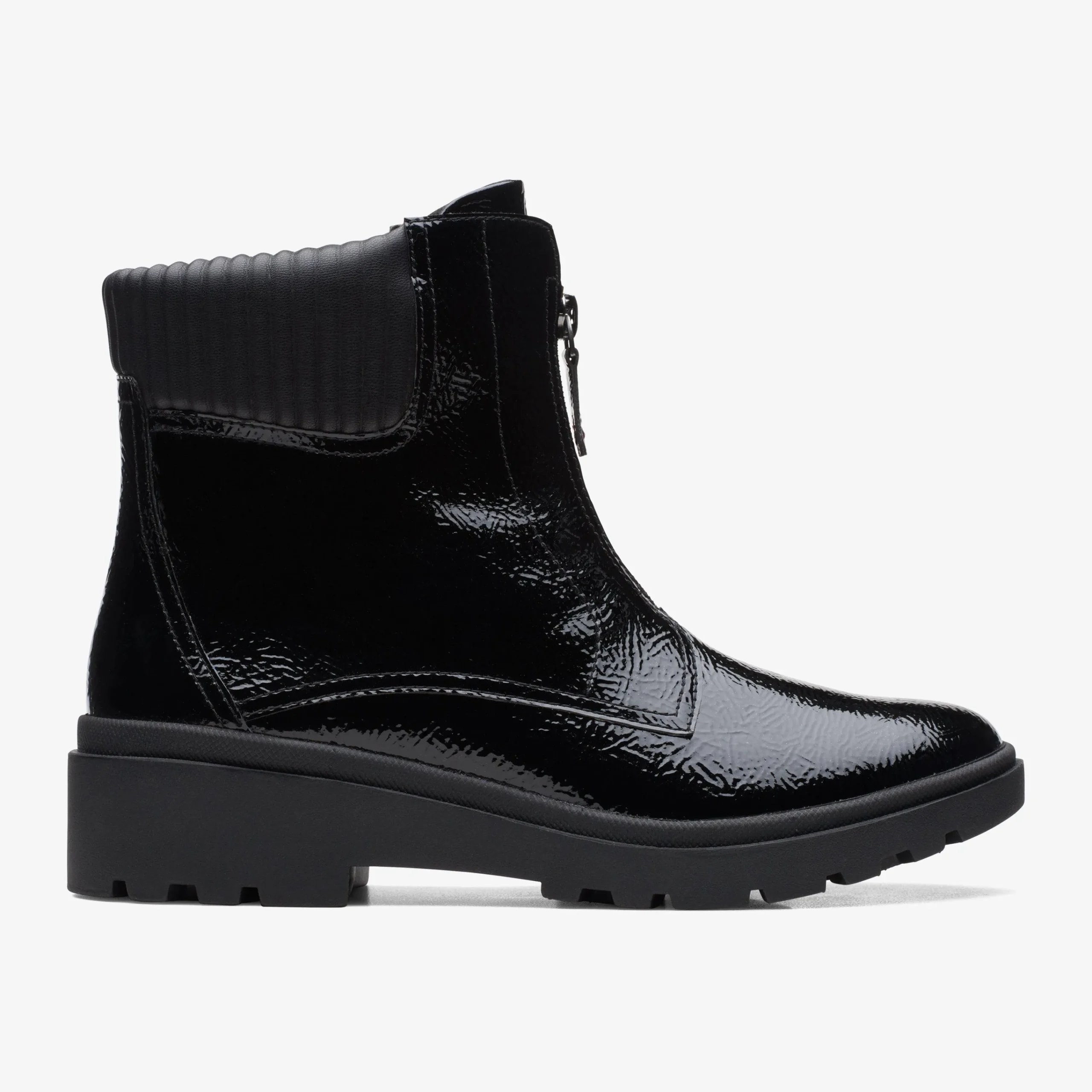 Sale Calla Zip Black Crinkle Patent Women Boots & Booties