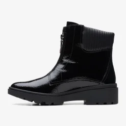 Sale Calla Zip Black Crinkle Patent Women Boots & Booties