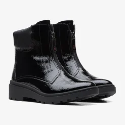 Sale Calla Zip Black Crinkle Patent Women Boots & Booties
