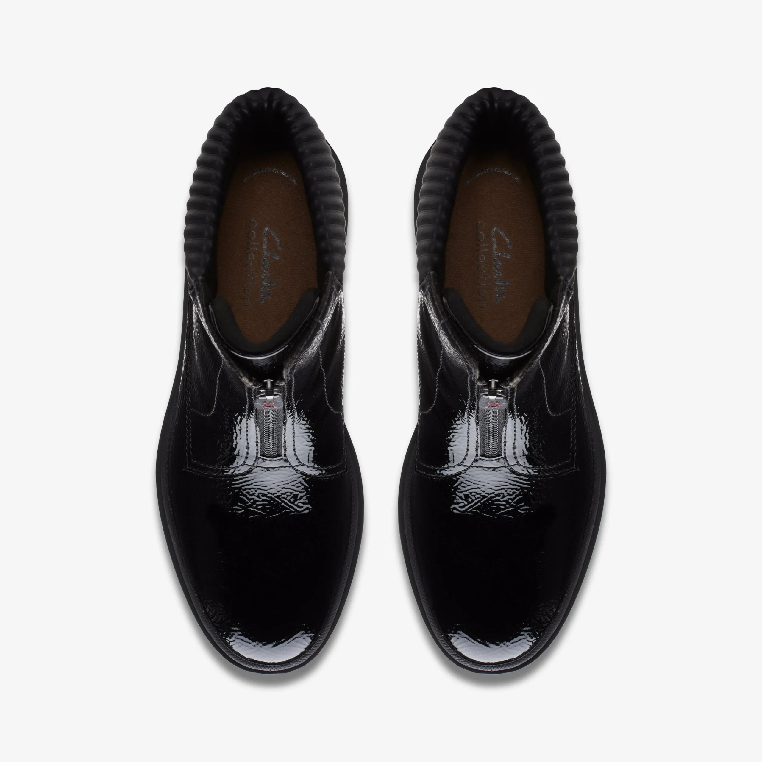 Sale Calla Zip Black Crinkle Patent Women Boots & Booties