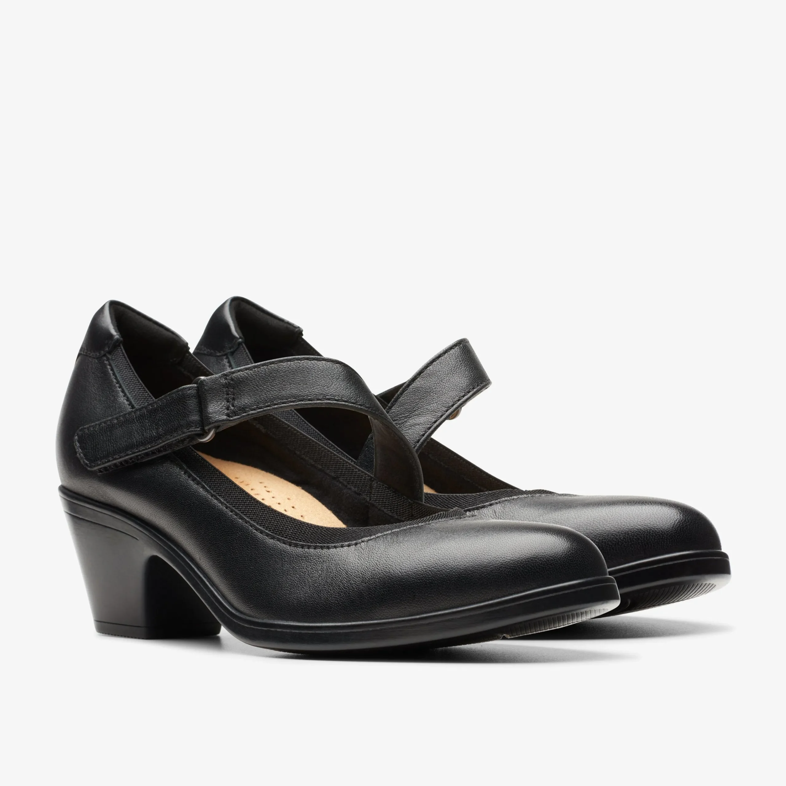 Clearance Emily 2 Mabel Black Leather Women Mary Janes|Heels & Pumps