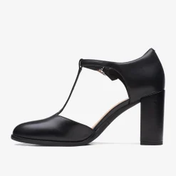 Hot Freva 85 Bar Black Leather Women Dress Shoes|Heels & Pumps