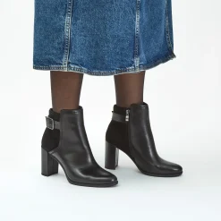Sale Freva 85 Buckle Black Leather Women Boots & Booties|Dress Shoes