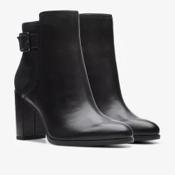 Sale Freva 85 Buckle Black Leather Women Boots & Booties|Dress Shoes