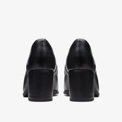 Freva 55 Lily Black Leather Women Dress Shoes|Heels & Pumps