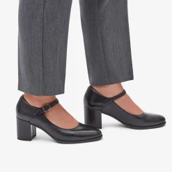 Online Freva 55 Strap Black Leather Women Mary Janes|Dress Shoes
