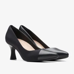 New Kataleyna Rose Black Leather Women Dress Shoes|Heels & Pumps
