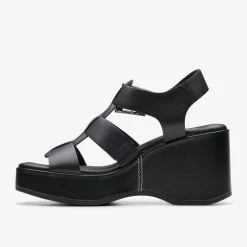 Outlet Manon Cove Black Leather Women Sandal Preview|Sandals & Flip Flops