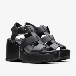 Outlet Manon Cove Black Leather Women Sandal Preview|Sandals & Flip Flops