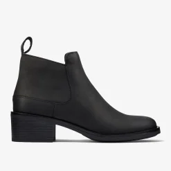 Memi Zip Black Leather Women Boots & Booties