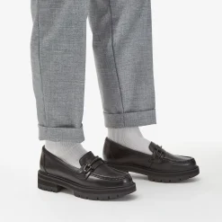 Orianna Bit Black Leather Women Trend Edit|Loafers & Oxfords