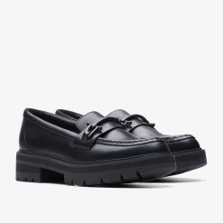Orianna Bit Black Leather Women Trend Edit|Loafers & Oxfords