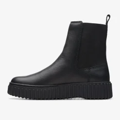 Torhill Maple Black Leather Women Boots & Booties|Torhill Collection