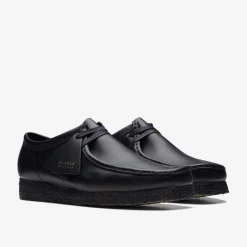 Hot Wallabee Black Leather Wallabees|Wallabees