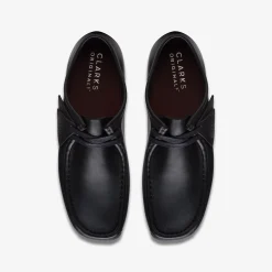 Hot Wallabee Black Leather Wallabees|Wallabees