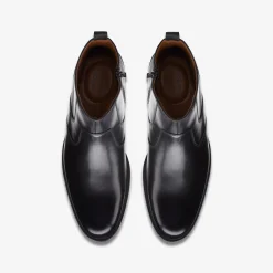 Best Whiddon Zip Black Leather Dress Shoes|Boots